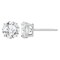 Lusoro Sterling Silver Round Cut AAA Cubic Zirconia Stud Earrings - 3 Carat Total Weight CZ